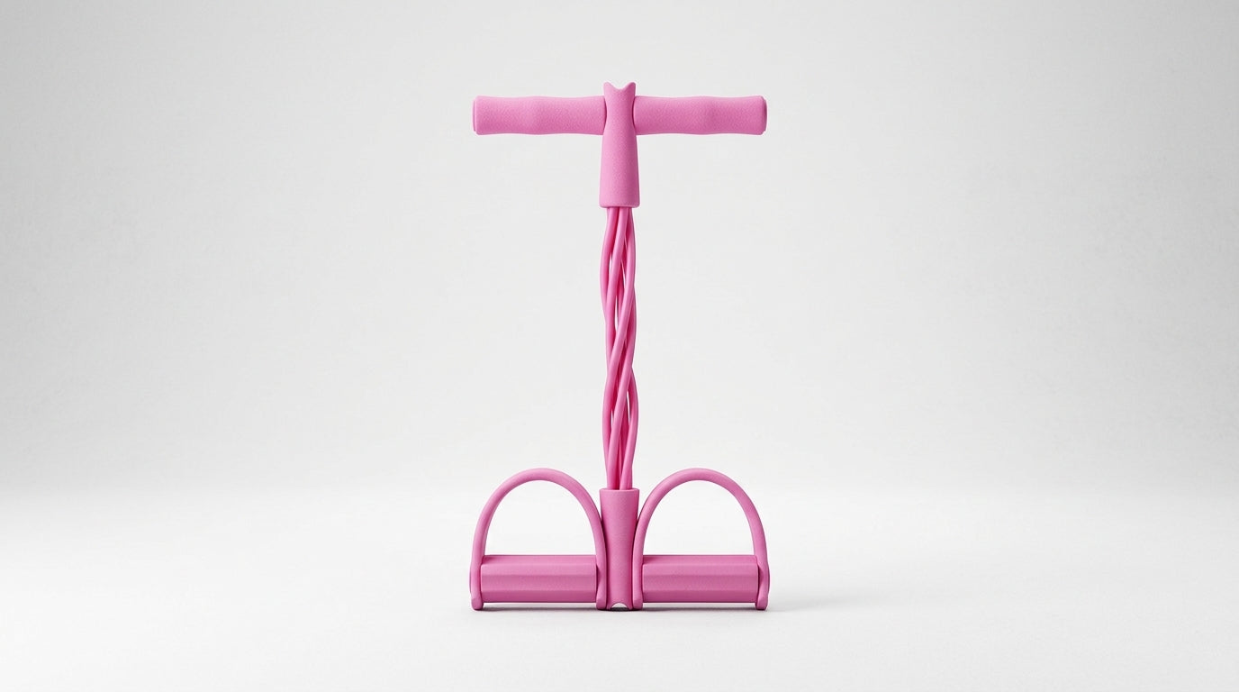 Pink exercise device on a white background